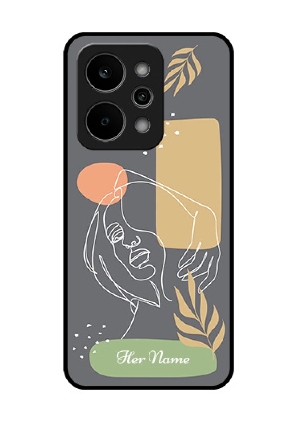 Realme P4 Power 5G Custom Glass Phone Case - Gazing Woman Line Art Design