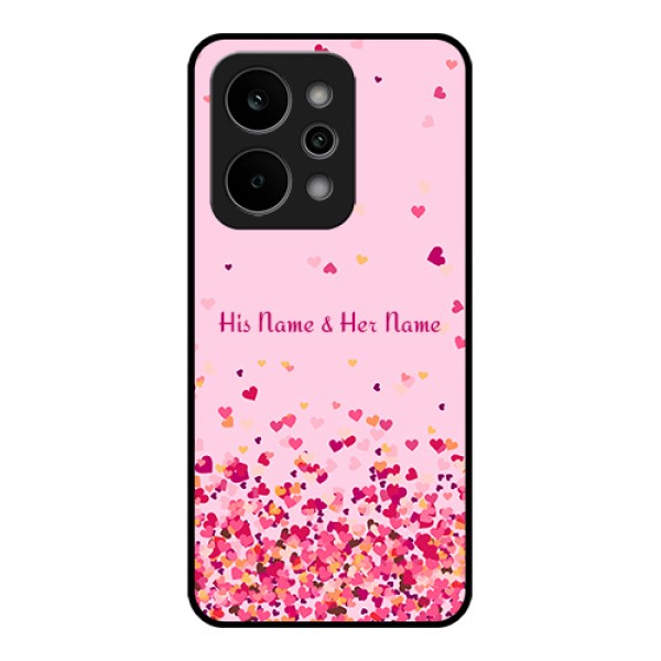 Realme P4 Power 5G Custom Glass Phone Case - Floating Hearts Design Realme P4 Power 5G Custom Glass Phone Case - Floating Hearts Design