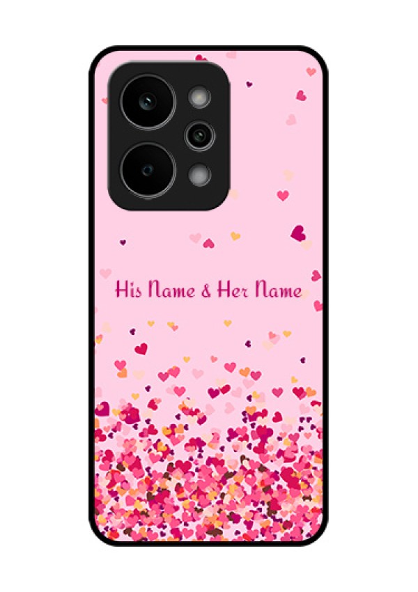 Realme P4 Power 5G Custom Glass Phone Case - Floating Hearts Design