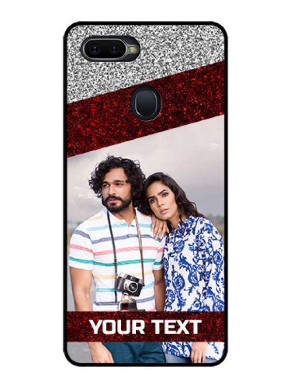 Custom Realme U1 Personalized Glass Phone Case  - Image Holder with Glitter Strip Design