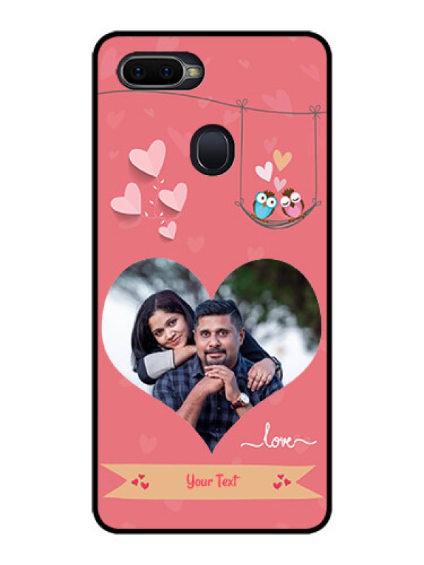 Custom Realme U1 Personalized Glass Phone Case  - Peach Color Love Design 