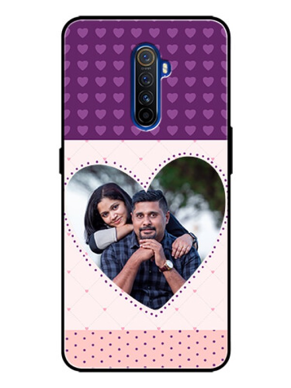 Custom Realme X2 Pro Custom Glass Phone Case  - Violet Love Dots Design