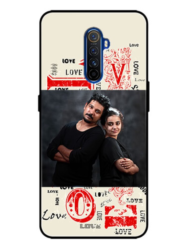 Custom Realme X2 Pro Photo Printing on Glass Case  - Trendy Love Design Case