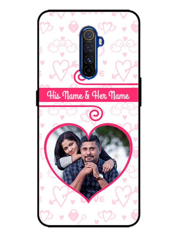 Custom Realme X2 Pro Personalized Glass Phone Case  - Heart Shape Love Design