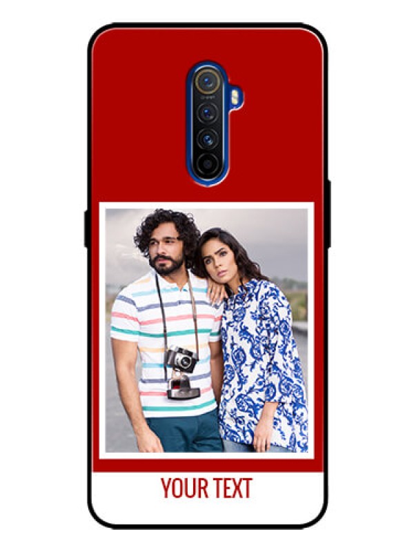 Custom Realme X2 Pro Personalized Glass Phone Case  - Simple Red Color Design