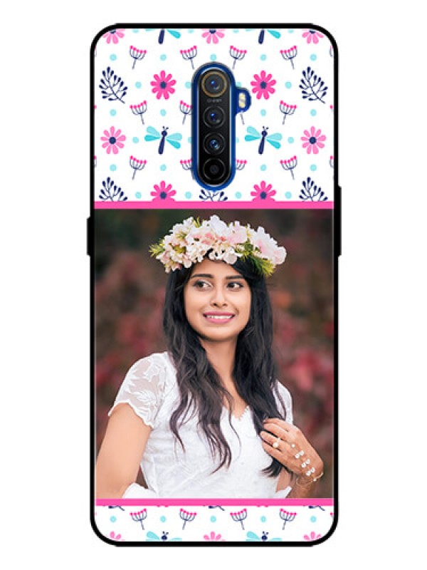 Custom Realme X2 Pro Photo Printing on Glass Case  - Colorful Flower Design