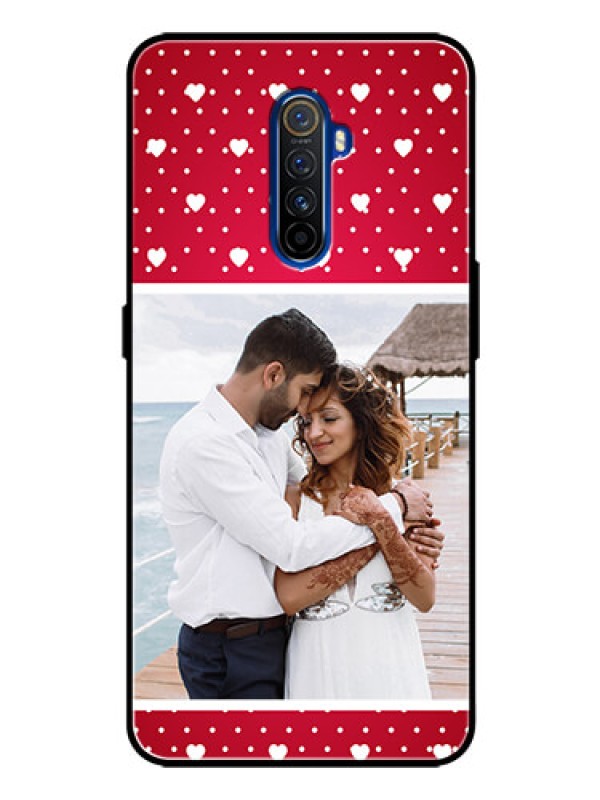 Custom Realme X2 Pro Photo Printing on Glass Case  - Hearts Mobile Case Design