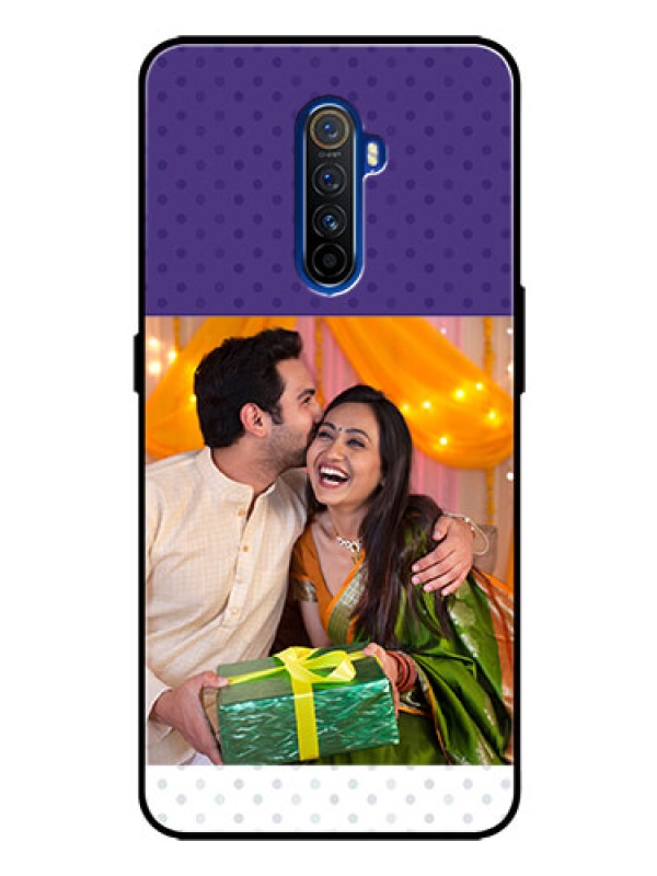 Custom Realme X2 Pro Personalized Glass Phone Case  - Violet Pattern Design