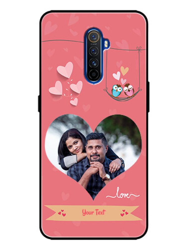 Custom Realme X2 Pro Personalized Glass Phone Case  - Peach Color Love Design 