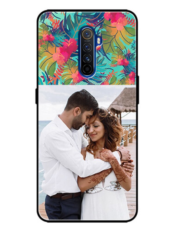Custom Realme X2 Pro Photo Printing on Glass Case  - Watercolor Floral Design