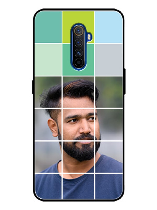Custom Realme X2 Pro Photo Printing on Glass Case  - with white box pattern 