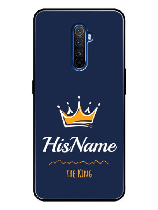 Custom Realme X2 Pro Glass Phone Case King with Name