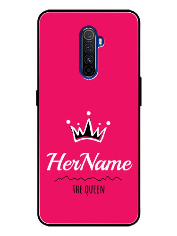 Custom Realme X2 Pro Glass Phone Case Queen with Name