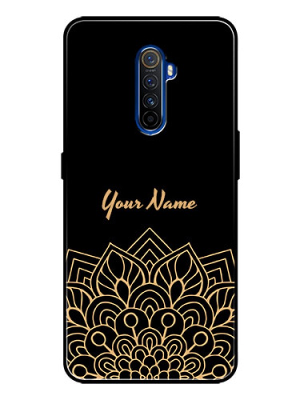 Custom Realme X2 Pro Custom Glass Phone Case - Golden mandala Design
