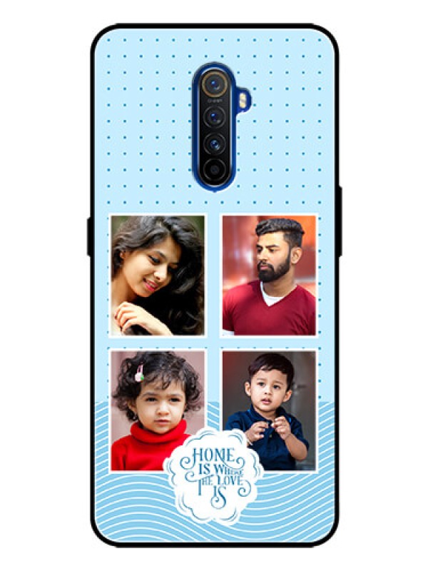 Custom Realme X2 Pro Custom Glass Phone Case - Cute love quote with 4 pic upload Design