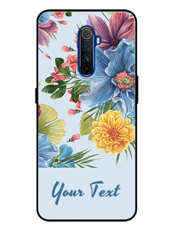 Custom Realme X2 Pro Custom Glass Mobile Case - Stunning Watercolored Flowers Painting Design