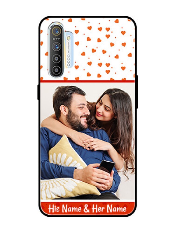 Custom Realme X2 Custom Glass Phone Case  - Orange Love Symbol Design