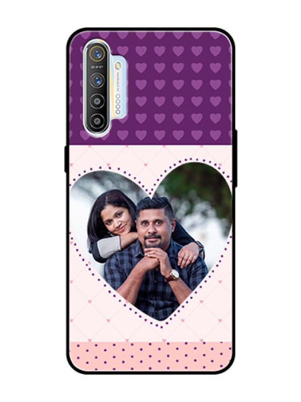 Custom Realme X2 Custom Glass Phone Case  - Violet Love Dots Design