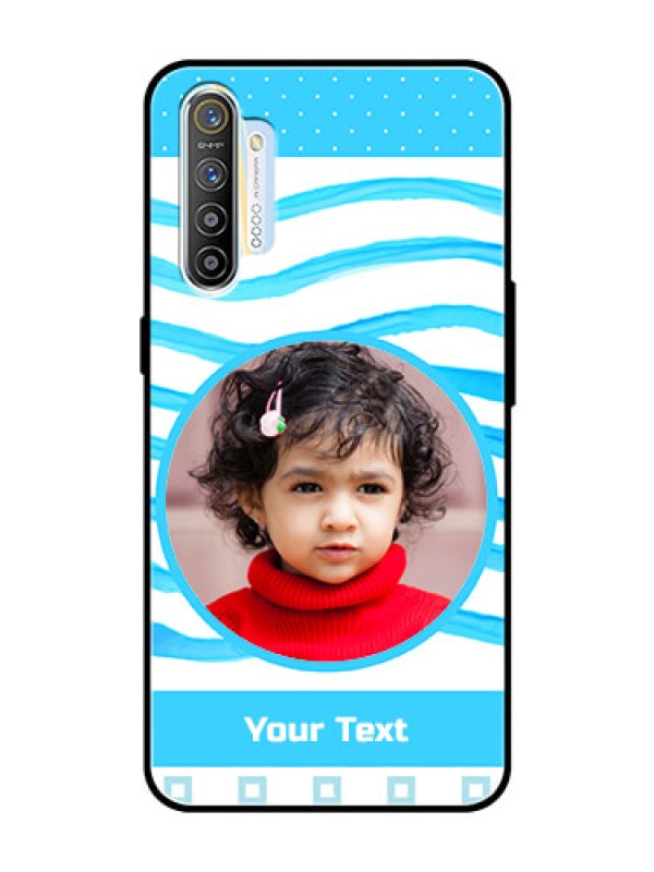 Custom Realme X2 Custom Glass Phone Case  - Simple Blue Case Design