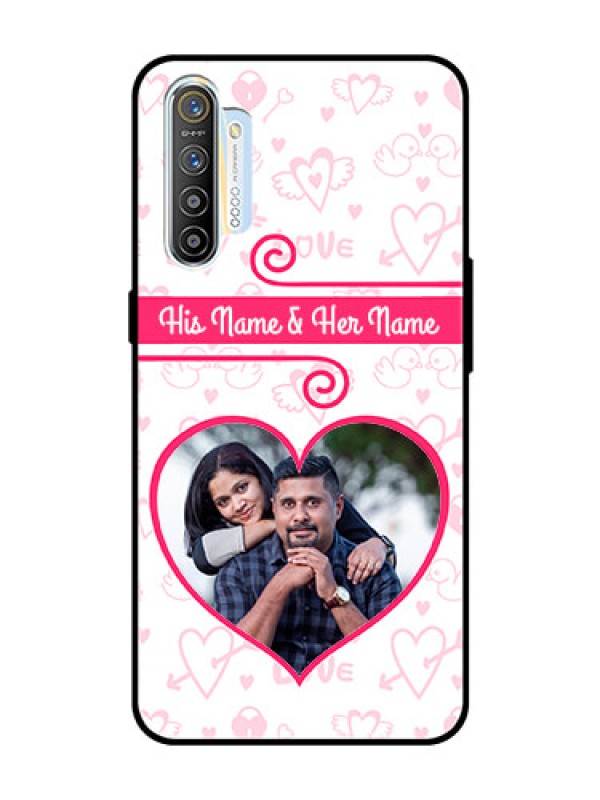 Custom Realme X2 Personalized Glass Phone Case  - Heart Shape Love Design