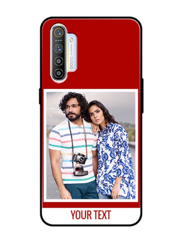 Custom Realme X2 Personalized Glass Phone Case  - Simple Red Color Design
