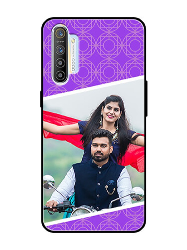 Custom Realme X2 Custom Glass Phone Case  - Violet Pattern Design