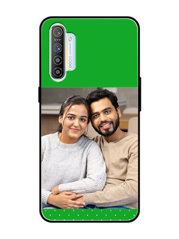 Custom Realme X2 Personalized Glass Phone Case  - Green Pattern Design