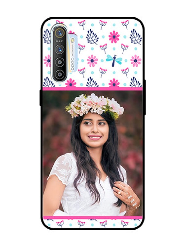 Custom Realme X2 Photo Printing on Glass Case  - Colorful Flower Design