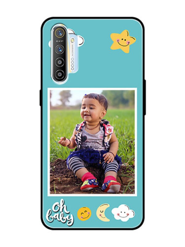 Custom Realme X2 Personalized Glass Phone Case  - Smiley Kids Stars Design