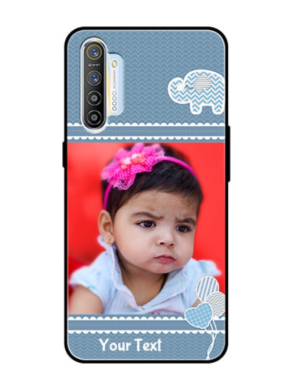 Custom Realme X2 Photo Printing on Glass Case  - with Kids Pattern Design