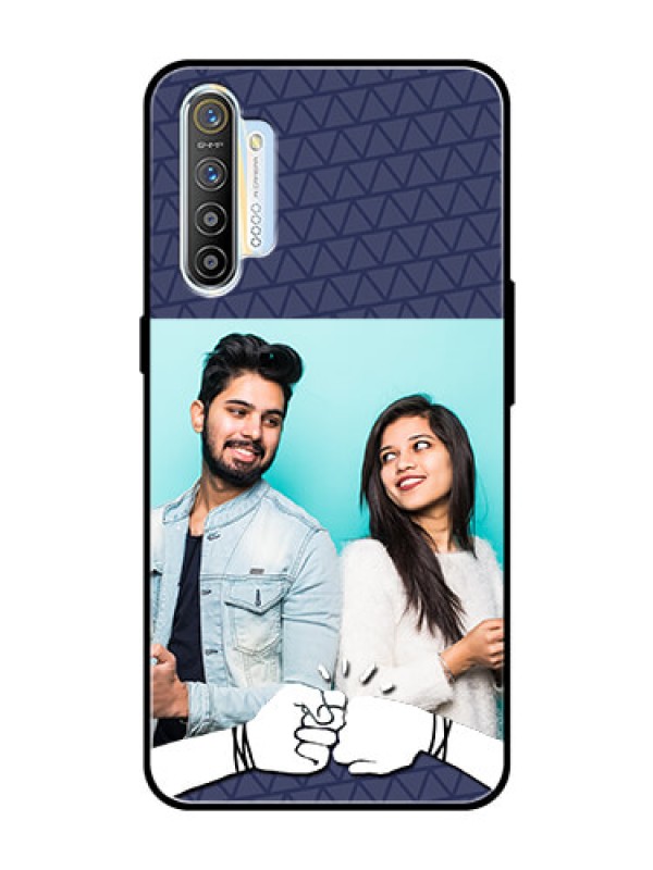 Custom Realme X2 Photo Printing on Glass Case  - with Best Friends Design  