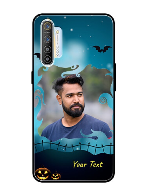 Custom Realme X2 Custom Glass Phone Case  - Halloween frame design