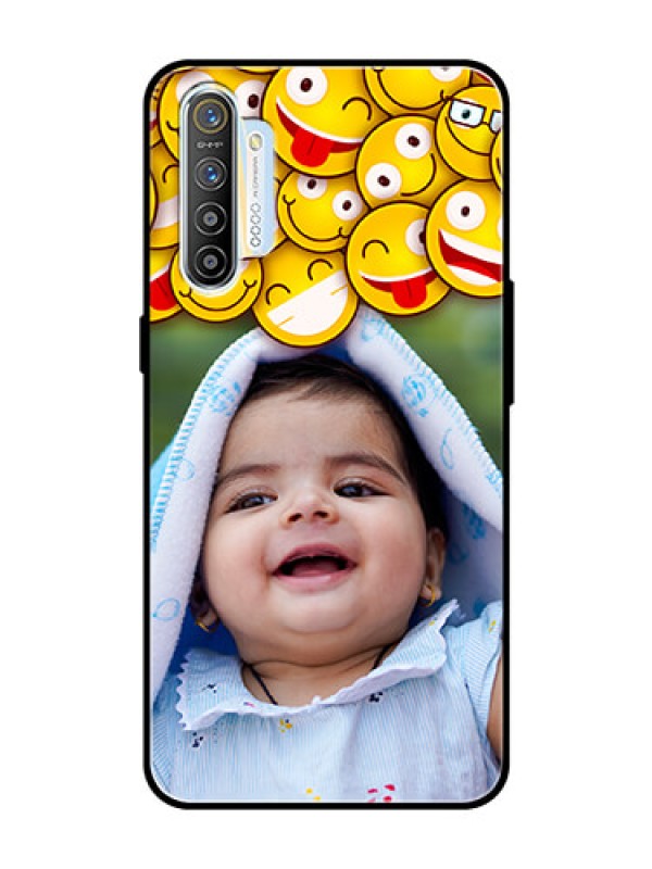 Custom Realme X2 Custom Glass Mobile Case  - with Smiley Emoji Design