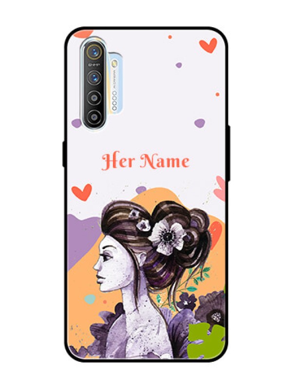 Custom Realme X2 Personalized Glass Phone Case - Woman And Nature Design