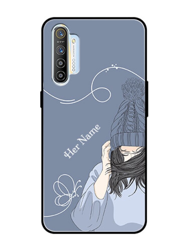Custom Realme X2 Custom Glass Mobile Case - Girl in winter outfit Design