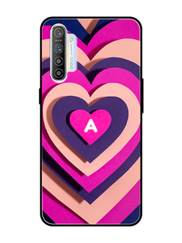 Custom Realme X2 Custom Glass Mobile Case - Cute Heart Pattern Design