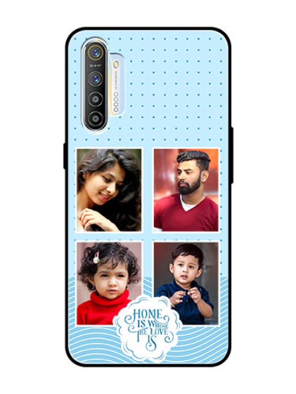 Custom Realme X2 Custom Glass Phone Case - Cute love quote with 4 pic upload Design