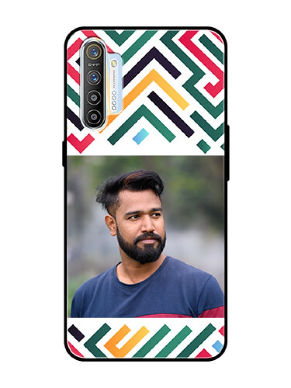 Custom Realme X2 Personalized Glass Phone Case - Colorful Maze Pattern Design