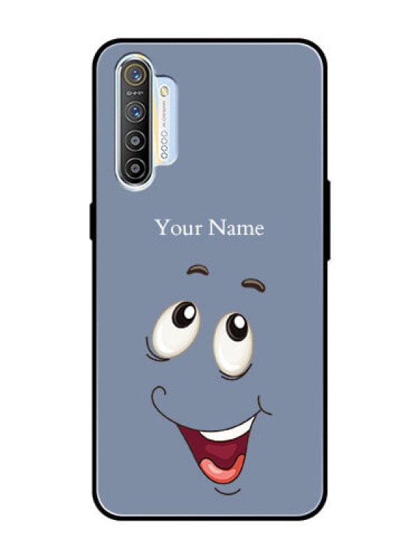 Custom Realme X2 Photo Printing on Glass Case - Laughing Cartoon Face Design