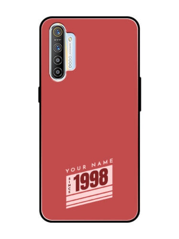 Custom Realme X2 Custom Glass Phone Case - Red custom year of birth Design