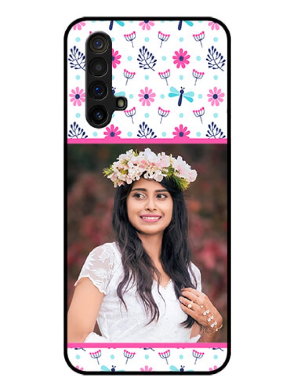 Custom Realme X3 Super Zoom Photo Printing on Glass Case - Colorful Flower Design