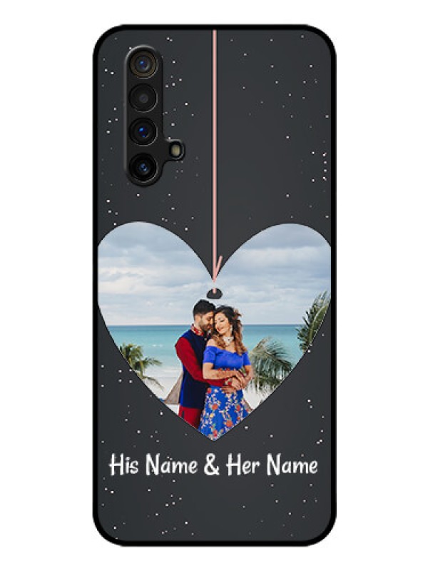 Custom Realme X3 Super Zoom Custom Glass Phone Case - Hanging Heart Design