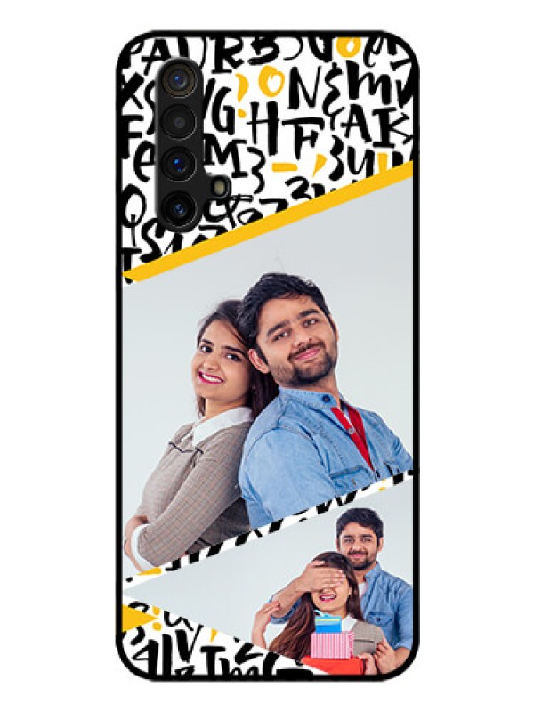 Custom Realme X3 Super Zoom Custom Glass Mobile Case - Letters Pattern Design