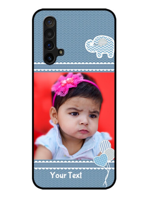 Custom Realme X3 Super Zoom Photo Printing on Glass Case - with Kids Pattern Design