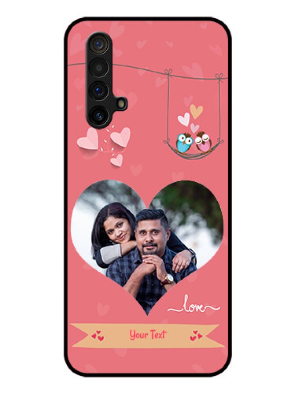 Custom Realme X3 Super Zoom Personalized Glass Phone Case - Peach Color Love Design 