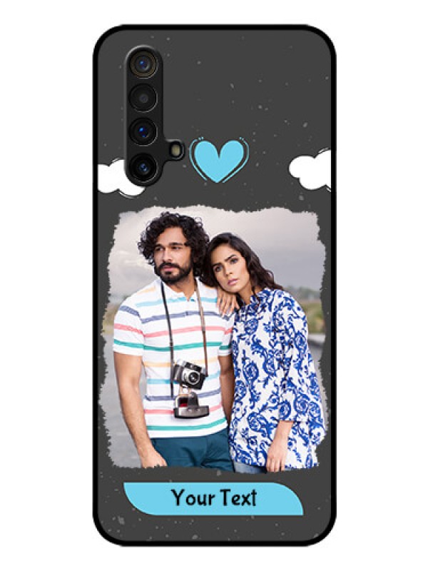 Custom Realme X3 Super Zoom Custom Glass Phone Case - Splashes with love doodles Design