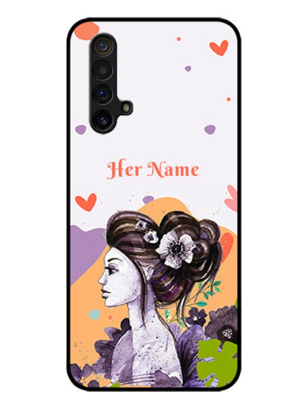 Custom Realme X3 Super Zoom Personalized Glass Phone Case - Woman And Nature Design