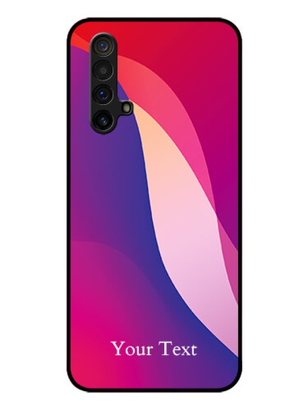 Custom Realme X3 Super Zoom Personalized Glass Phone Case - Digital abstract Overlap Design