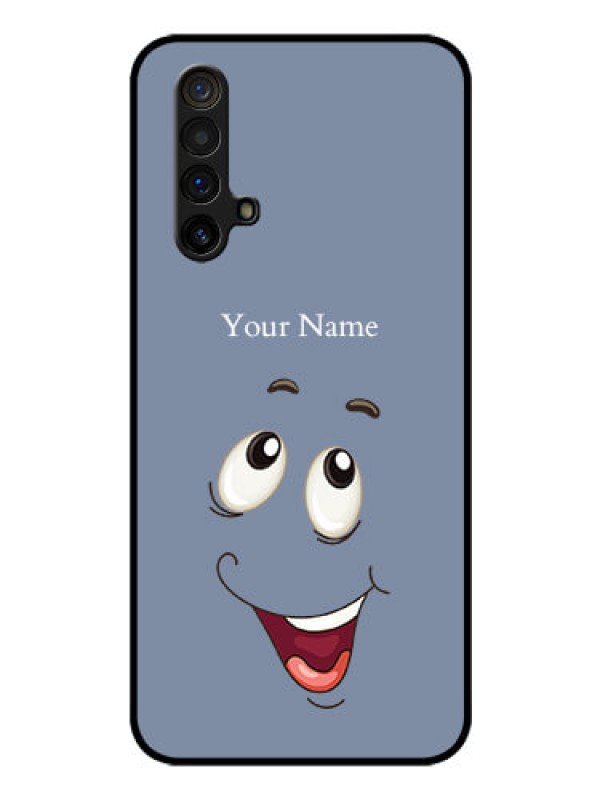 Custom Realme X3 Super Zoom Photo Printing on Glass Case - Laughing Cartoon Face Design