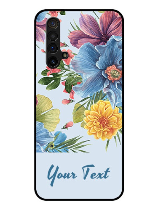 Custom Realme X3 Super Zoom Custom Glass Mobile Case - Stunning Watercolored Flowers Painting Design